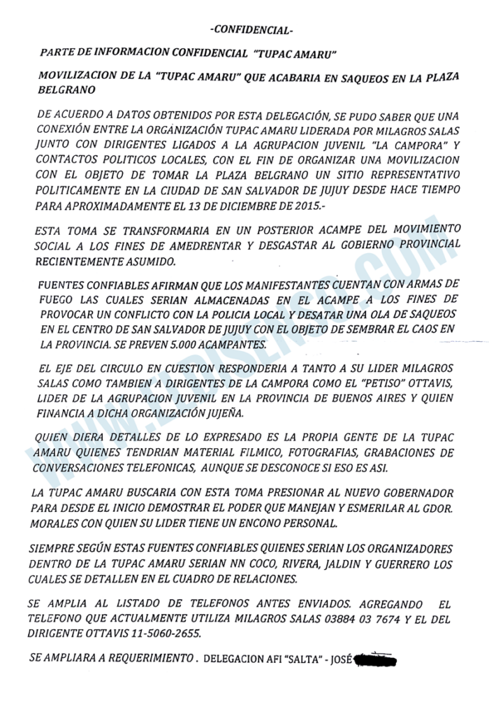 Informe AFI Jujuy - pag 1 - El Disenso