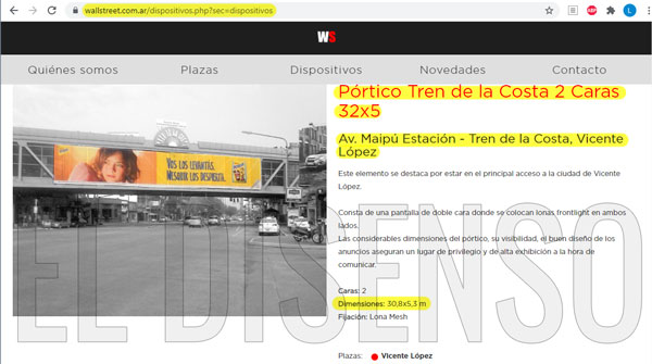 Espacio Publicitado adjudicado por el gobierno a la empresa de Albistur - El Disenso