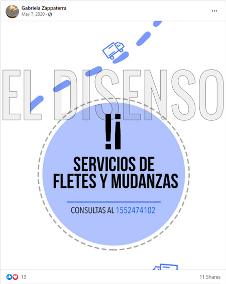 Servicios de Fletes y Mudanzas Santoro - El Disenso