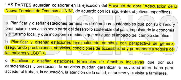 120 millones para terminal con perspectiva de genero - El Disenso