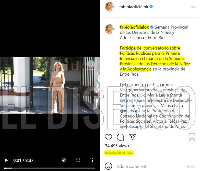 Instagram Primera Dama - El Disenso