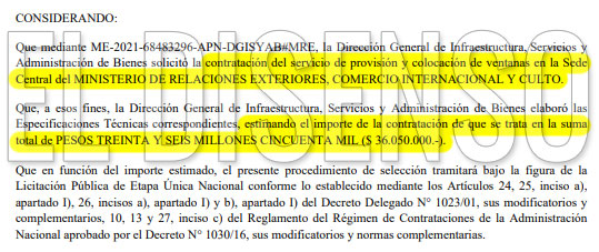 36 millones en ventanas - El Disenso