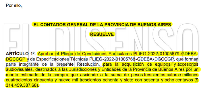 $315 millones en equipos de prensa - El Disenso