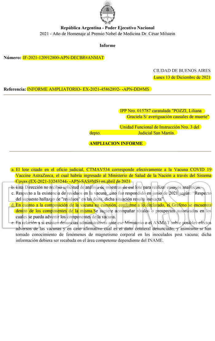 ANMAT confirma Grafeno como ingrediente de la vacuna COVID 19 de AstraZeneca - El Disenso