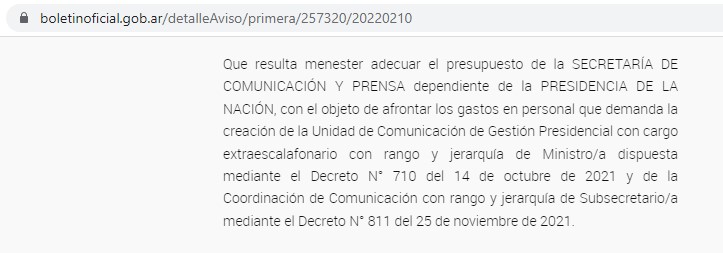 La "Unidad de Comunicación de Gestión Presidencial" a cargo de Gabriela Cerruti, beneficiada con el recorte al PAMI