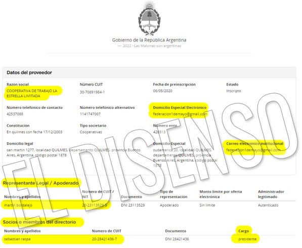 Cooperativa de Trabajo la Estrella Limitada - El Disenso