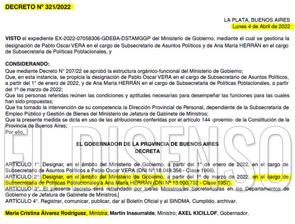 Nombramiento Ana Maria Herrán - El Disenso