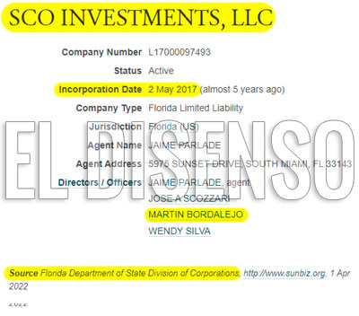SCO Investments LLC - El Disenso