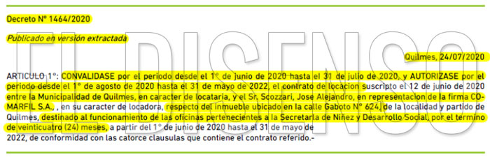 Contrato de Locación Scozzari - Quilmes - El Disenso