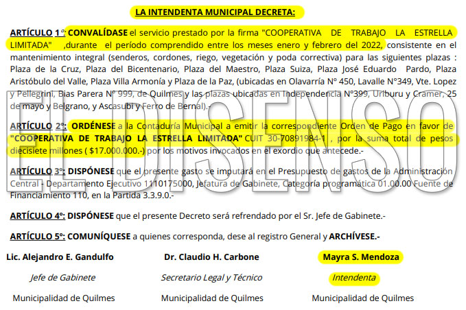 Pago de 17 millones a Cooperativa La Estrella - El Disenso