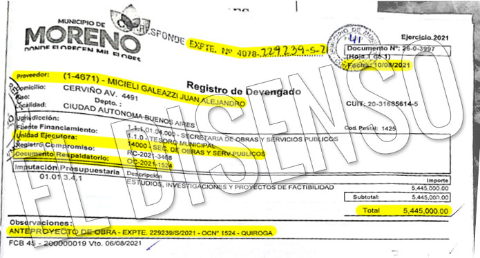 Registro de Devengado por $5.445.000 - El Disenso