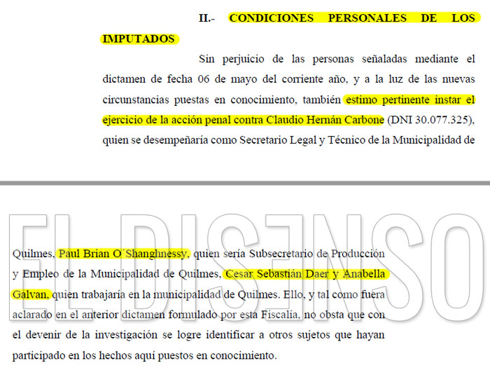 Imputación Anabella Galván - El Disenso