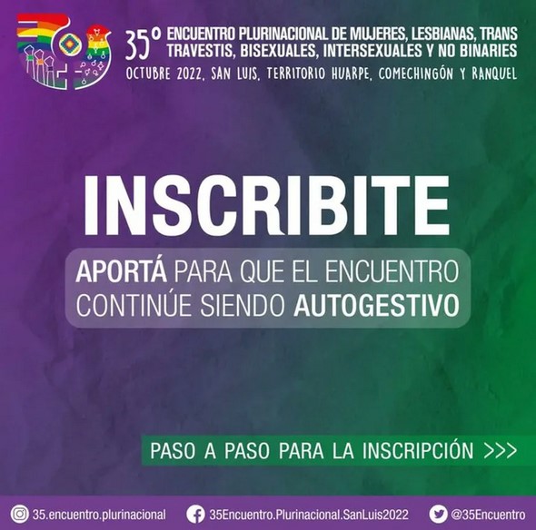 Flyer oficial del 35° Encuentro Plurinacional de Mujeres