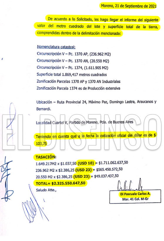 Tasacion por Carlos Di Pascuale - El Disenso