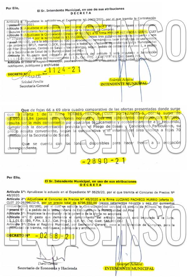 3 ejemplos de adjudicaciones