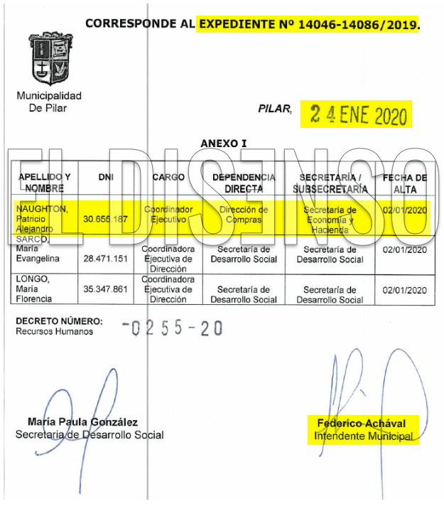 Nombramiento Patricio Noughton