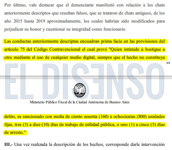 El Artículo 75 recortado, versión fiscalía