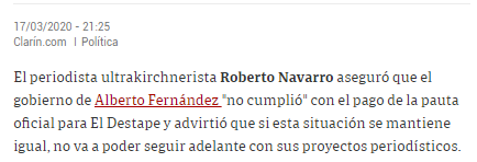 Pedido público de financiación al gobierno