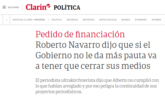 Pedido público de financiación al gobierno