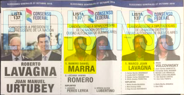 Marra y Lavagna Jr en la lista junto a papá Lavagna (2019) - El Disenso