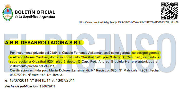 ABR Desarrolladora SRL - El Disenso