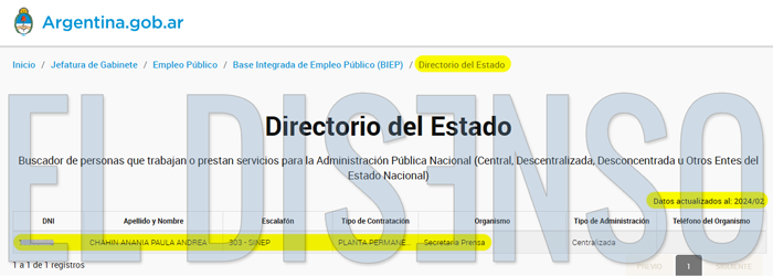 La esposa de Apablaza es planta de Presidencia - El Disenso