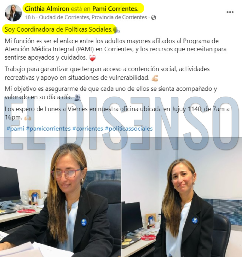 La hermana de Almirón en PAMI Corrientes - El Disenso