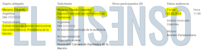 Reunión entre Almirón y Menem - El Disenso