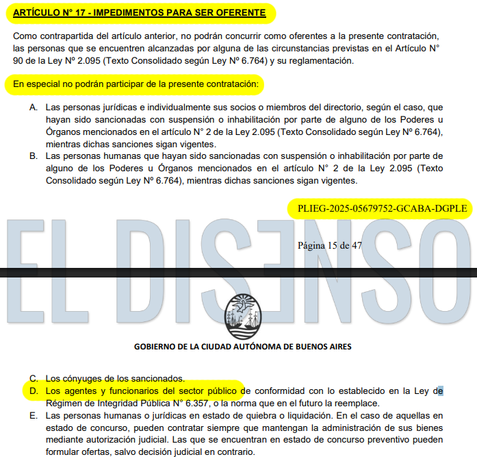 Imposibilidad de contratar - El Disenso