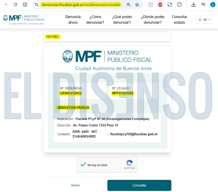 Como verificar que Sebastián Pareja denunció a tuiteros libertarios
