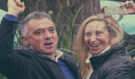 Sebastián Pareja y Karina Milei en un acto de La Libertad Avanza Provincia de Buenos Aires