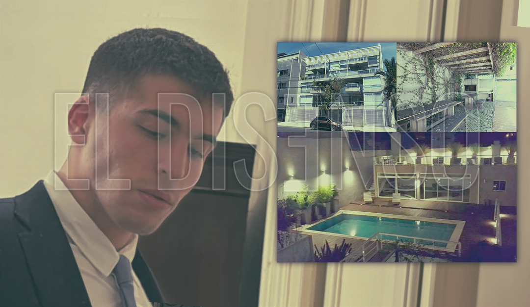 Fachada y terraza con piscina del departamento duplex adquirido por Federico Sharif Menem en CABA.