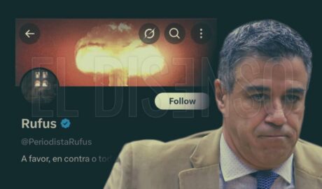 El Juez Daniel Rafecas en primer plano, con el encabezado de la cuenta de X @Periodista Rufus de fondo.