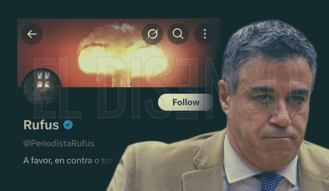 El Juez Daniel Rafecas en primer plano, con el encabezado de la cuenta de X @Periodista Rufus de fondo.